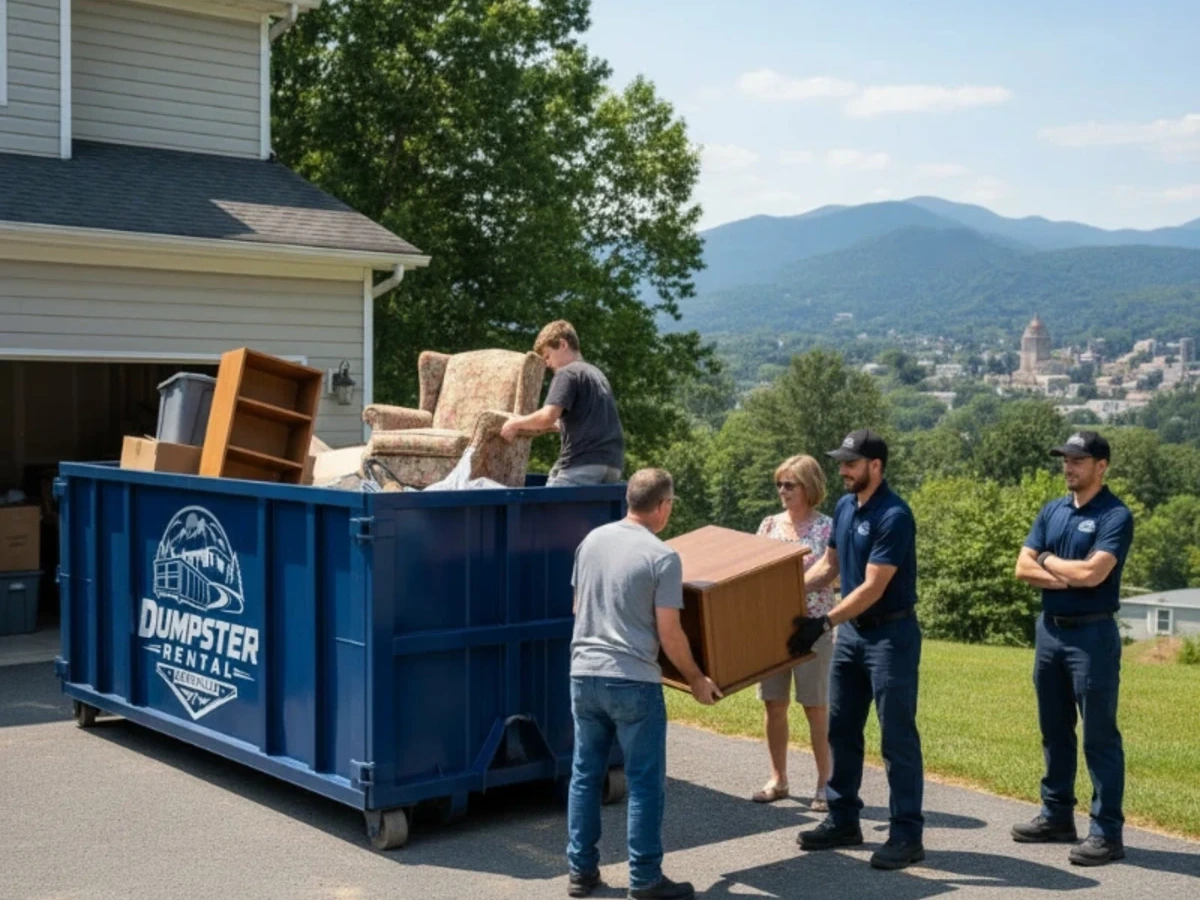 Dumpster rental for a move-out cleanout in Asheville