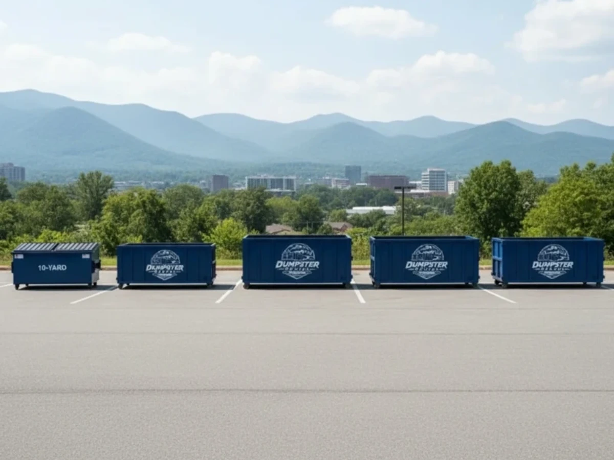15 yard roll-off dumpster for mid-size renovations in Asheville NC